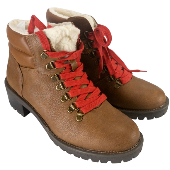 Sugar Marisol Lug Lined Boots Cognac -9.5 - Picture 4 of 6